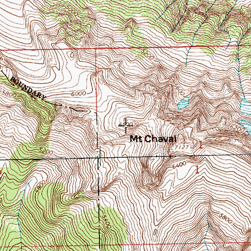 Topographic Map of Mount Chaval, WA