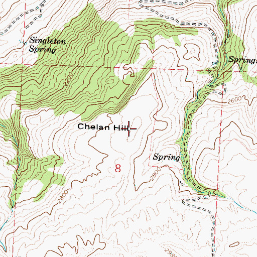 Topographic Map of Chelan Hill, WA