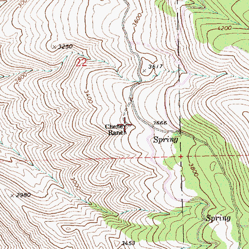 Topographic Map of Cheney Ranch, WA