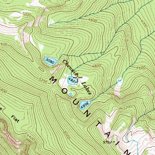 Topographic Map of Chenuis Lakes, WA