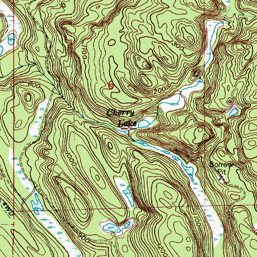 Topographic Map of Cherry Lake, WA