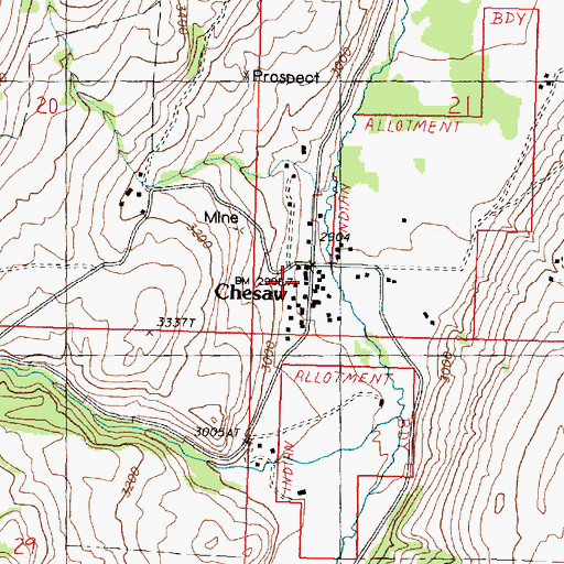 Topographic Map of Chesaw, WA