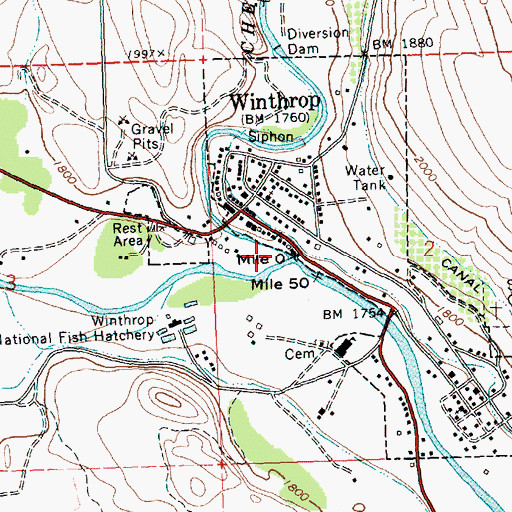 Topographic Map of Chewuch River, WA