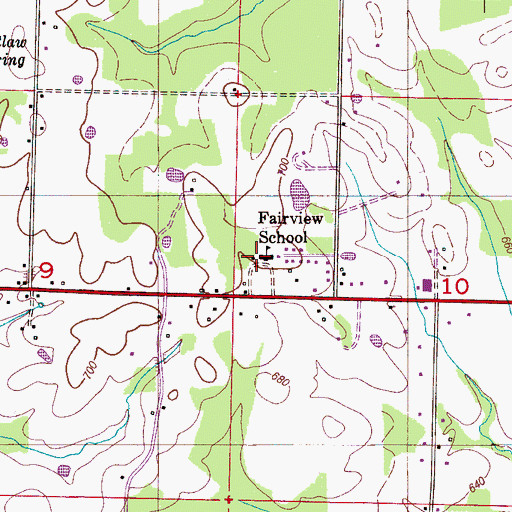 Topographic Map of Fairview School, AL