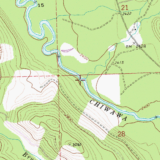 Topographic Map of Chikamin Creek, WA