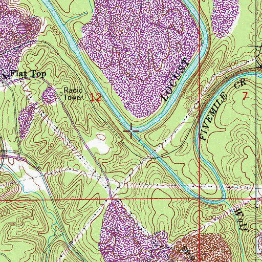 Topographic Map of Fivemile Creek, AL