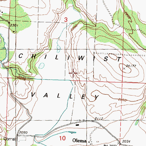 Topographic Map of Chiliwist Valley, WA