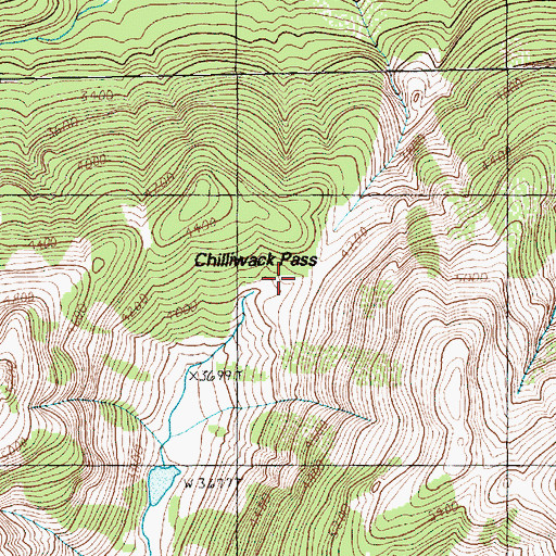 Topographic Map of Chilliwack Pass, WA