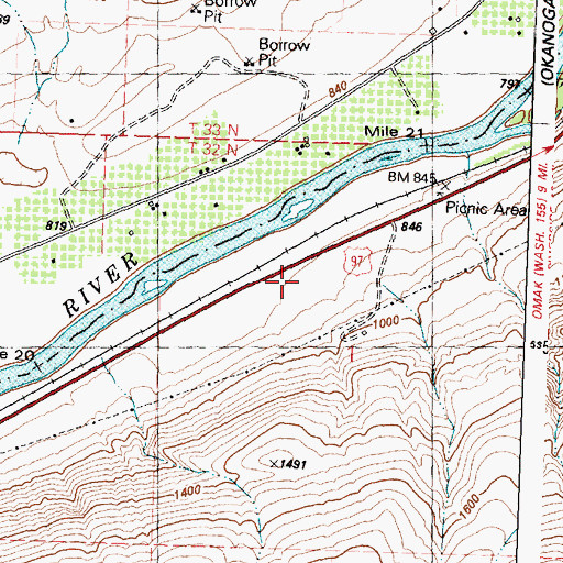 Topographic Map of Chillowist, WA