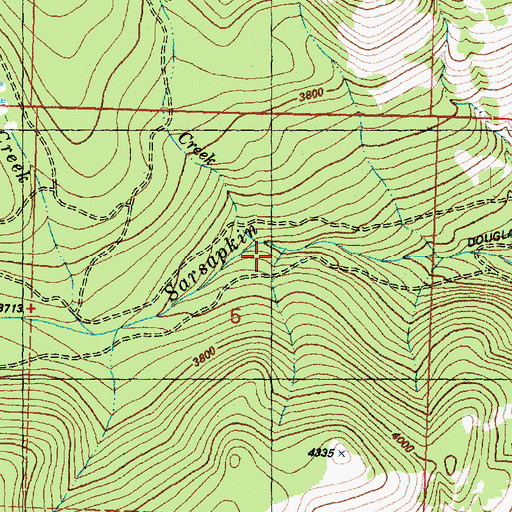 Topographic Map of Chilson Creek, WA