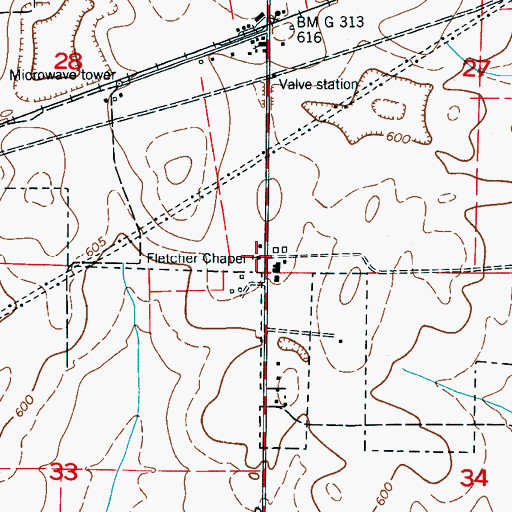 Topographic Map of Fletchers Chapel Primitive Baptist Church, AL