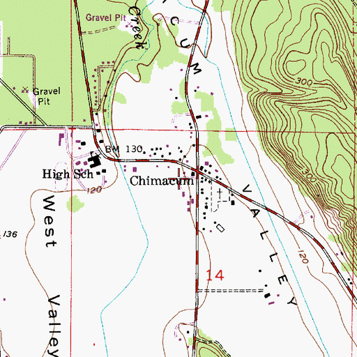 Topographic Map of Chimacum, WA
