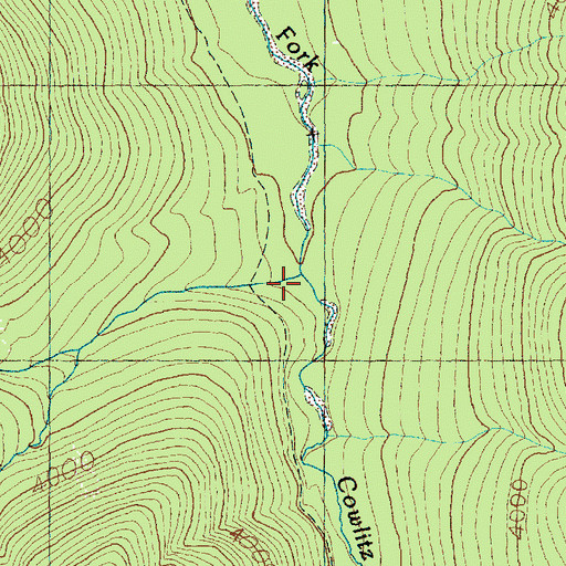 Topographic Map of Chimney Creek, WA