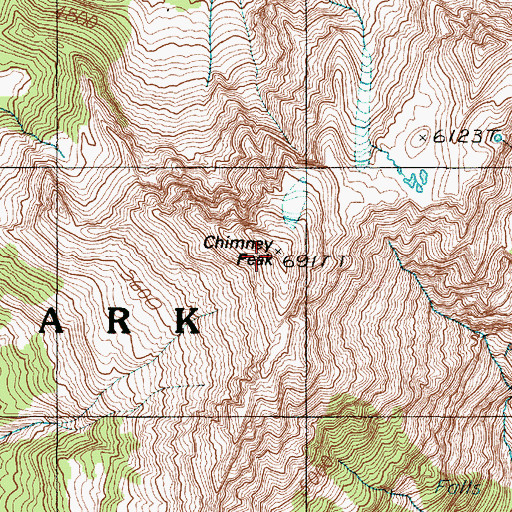 Topographic Map of Chimney Peak, WA