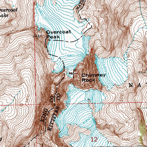 Topographic Map of Chimney Rock, WA