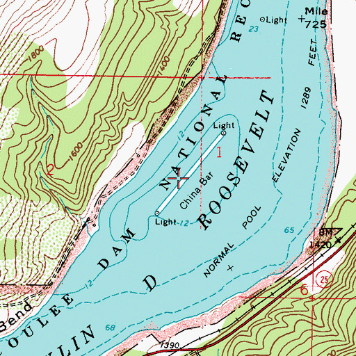 Topographic Map of China Bar, WA