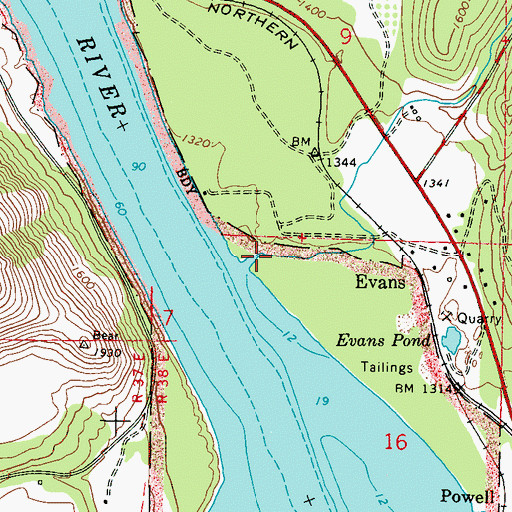 Topographic Map of China Creek, WA
