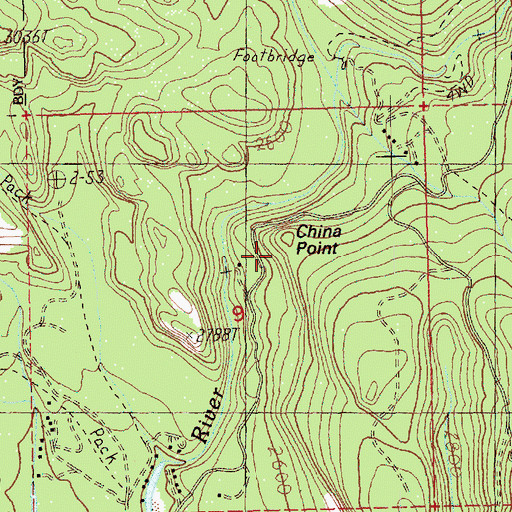 Topographic Map of China Point, WA