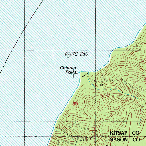 Topographic Map of Chinom Point, WA