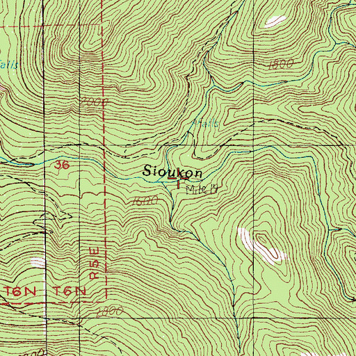 Topographic Map of Chinook Creek, WA