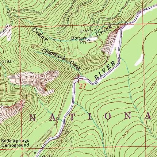 Topographic Map of Chipmunk Creek, WA