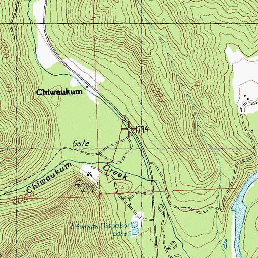 Topographic Map of Chiwaukum, WA