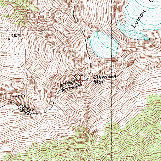 Topographic Map of Chiwawa Mountain, WA