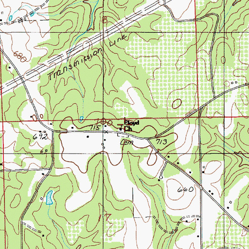 Topographic Map of Floyd Baptist Church, AL