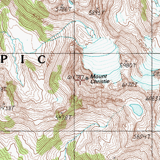 Topographic Map of Mount Christie, WA