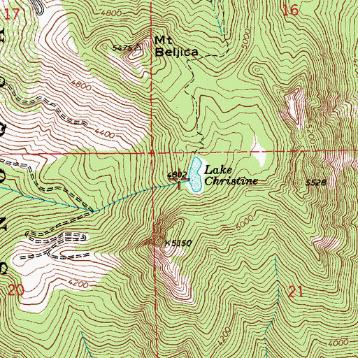 Topographic Map of Lake Christine, WA