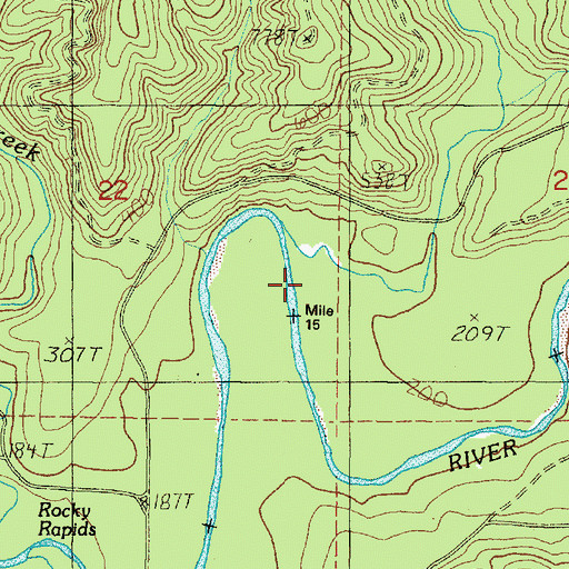 Topographic Map of Christmas Creek, WA