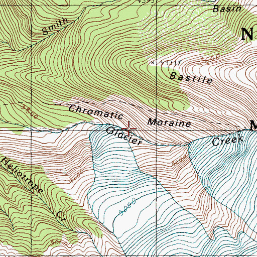 Topographic Map of Chromatic Moraine, WA