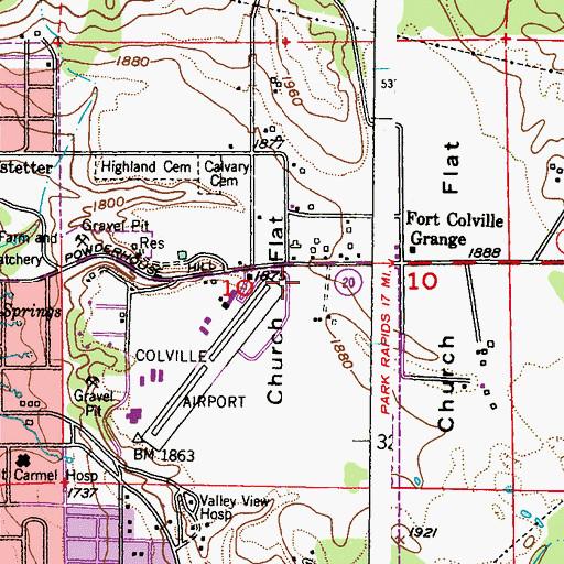 Topographic Map of Church Flat, WA
