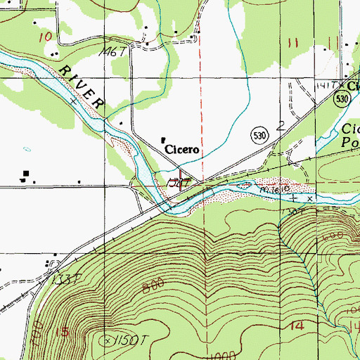 Topographic Map of Cicero, WA