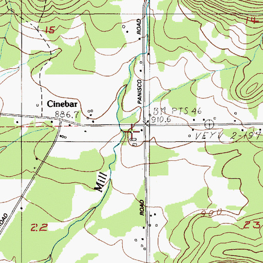 Topographic Map of Cinebar, WA
