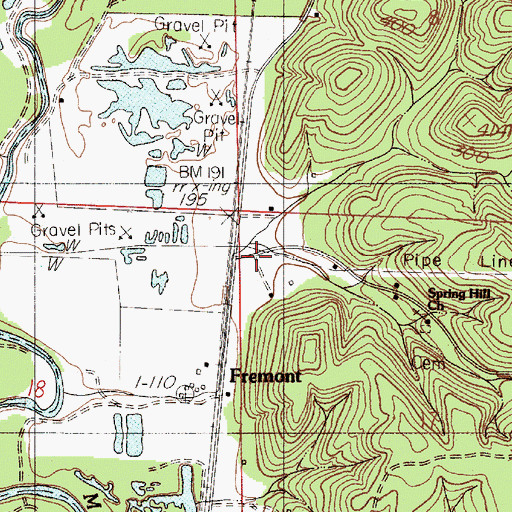 Topographic Map of Fremont, AL