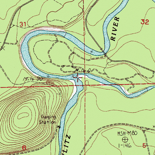 Topographic Map of Cispus River, WA
