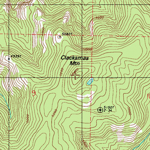Topographic Map of Clackmas Mountain, WA