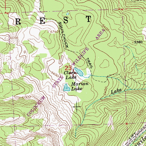 Topographic Map of Clara Lake, WA