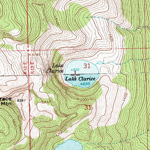 Topographic Map of Lake Clarice, WA