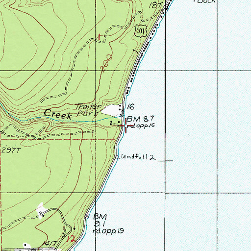 Topographic Map of Clark Creek, WA