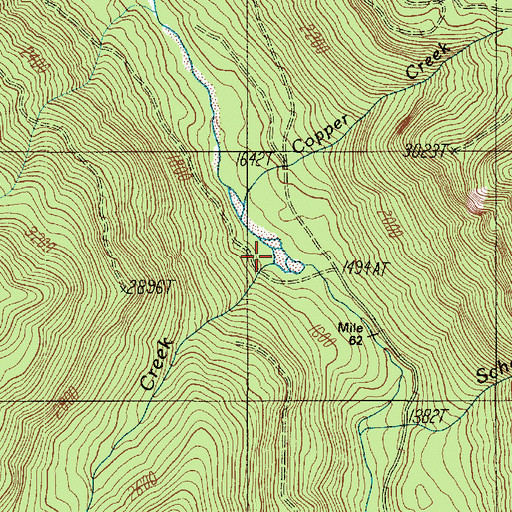 Topographic Map of Clark Creek, WA
