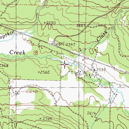 Topographic Map of Clark Creek, WA