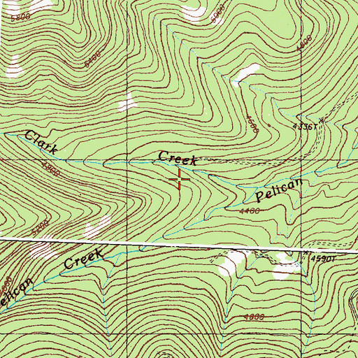 Topographic Map of Clark Creek, WA