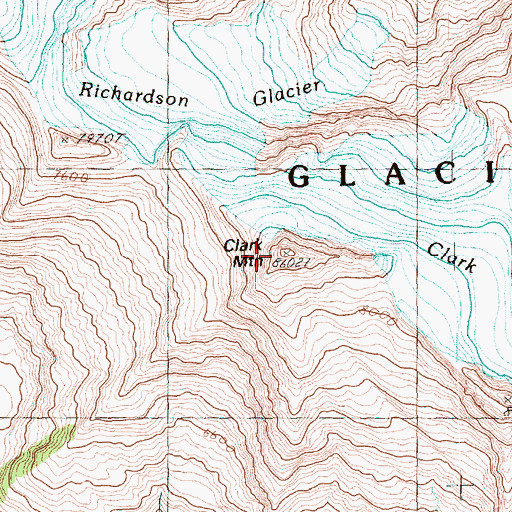 Topographic Map of Clark Mountain, WA