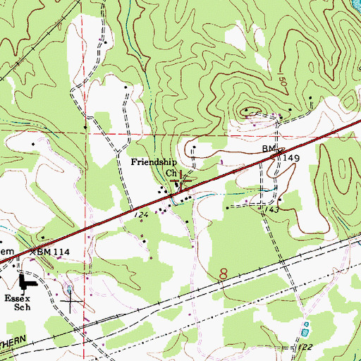 Topographic Map of Friendship Baptist Church, AL