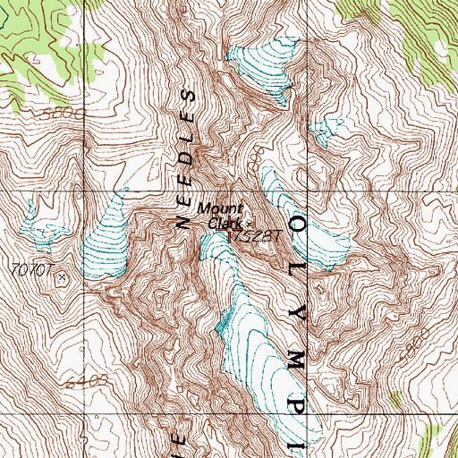 Topographic Map of Mount Clark, WA