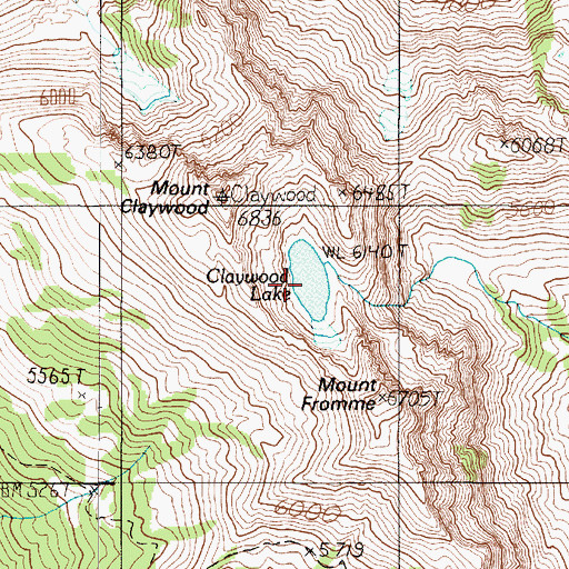 Topographic Map of Claywood Lake, WA