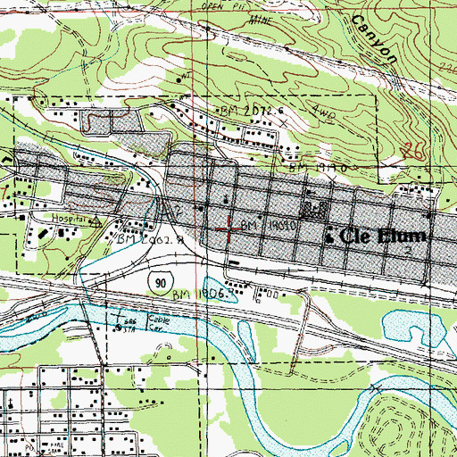 Topographic Map of Cle Elum, WA
