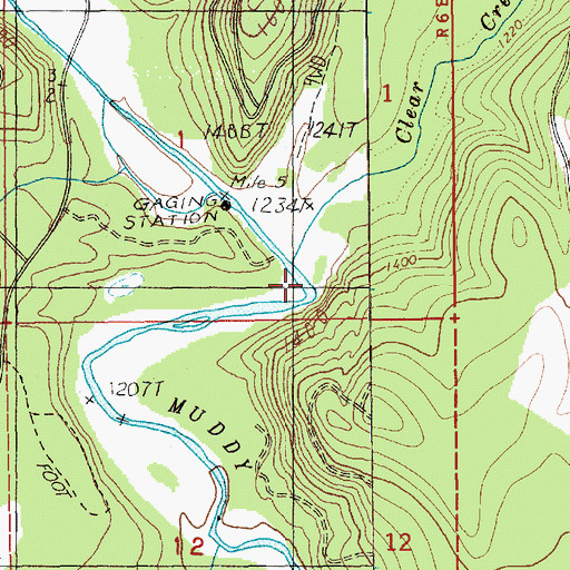 Topographic Map of Clear Creek, WA